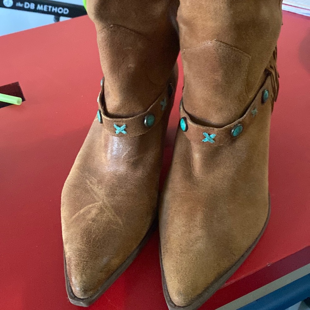 Soft Leather Reba Fringe Cowgirl Boots!